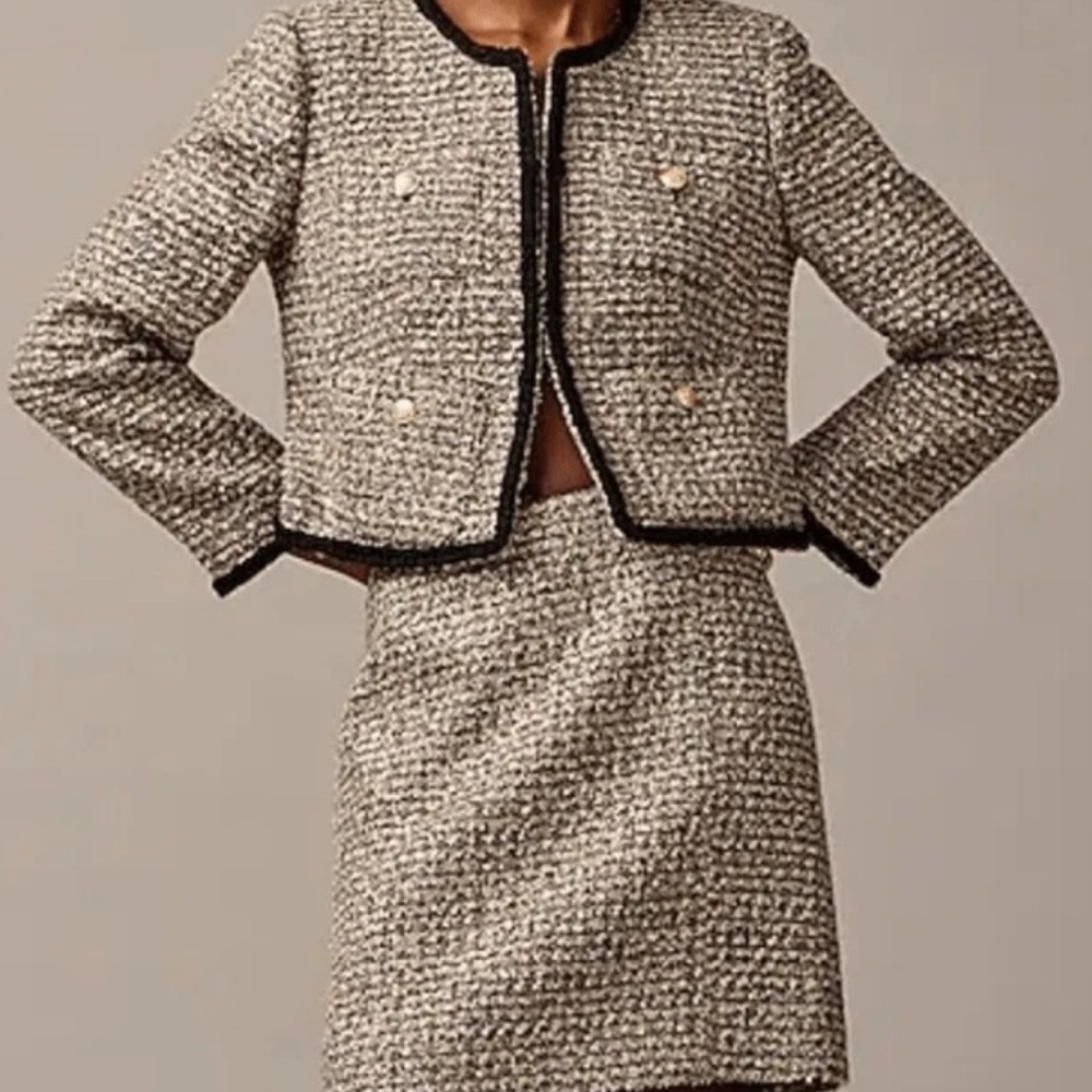 J Crew Tinsel Tweed Metallic A-line Skirt Size 0